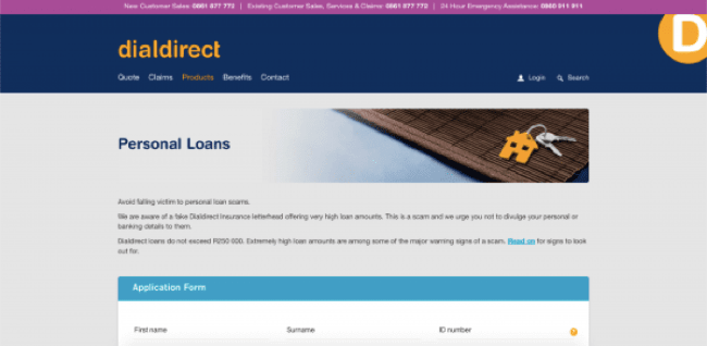 Dialdirect screenshot