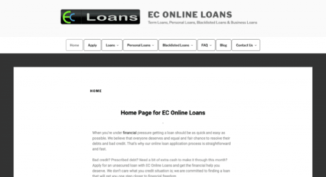 EC Loans screenshot