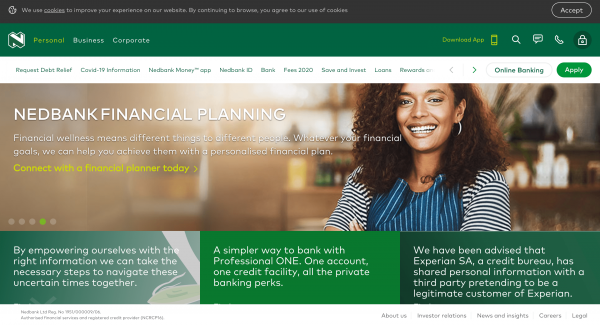 Nedbank Business Loans screenshot