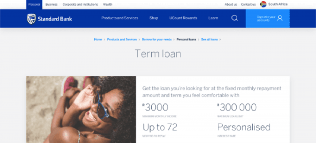 Standard Bank screenshot